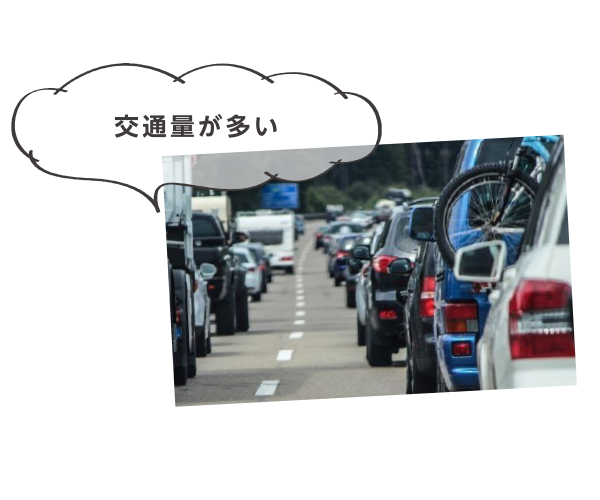 交通量が多い